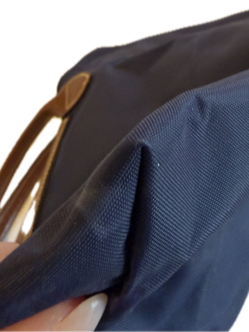 Longchamp Navy and Brown Small Le Pliage Tote - Picture 8 of 11